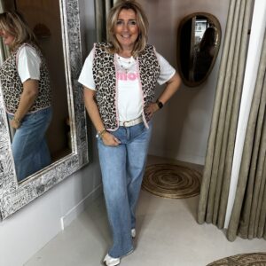 Gilet Leopard 3566 Roze Bies