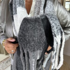 Alternative view of Blok Sjaal BA-9991 Zwart Grijs Wit