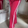 Angelle Milan Travelstof Broek met Witte Bies 1999-1 Pink