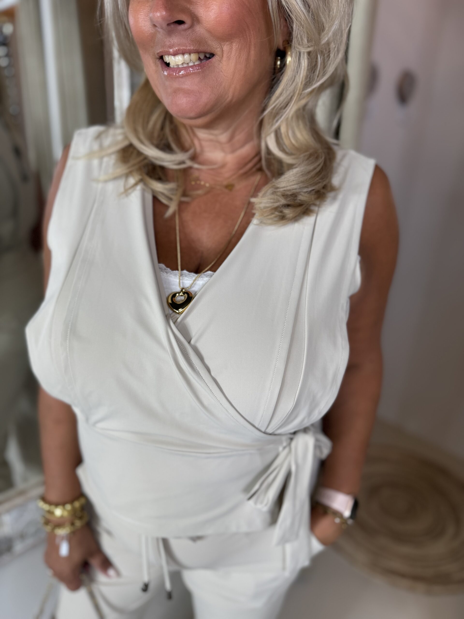 Mi Piace Travelstof Top 202508 Beige - Afbeelding 2