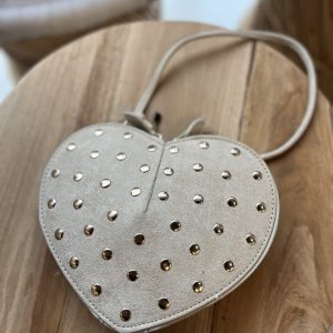 Suedine Hartjes Tas 80163 met Studs Zand