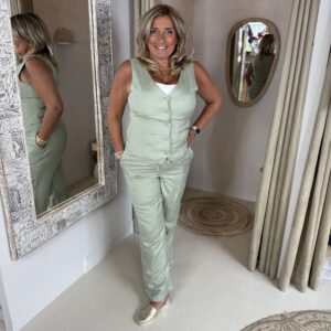 Mi Piace Linnen Gilet 2020027 Lilypad