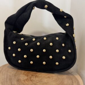 Suede Tas Lottie met Studs Zwart