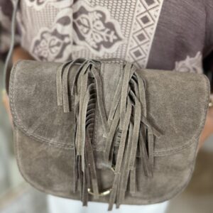 Alternative view of Suede Tas Maan Franje Taupe