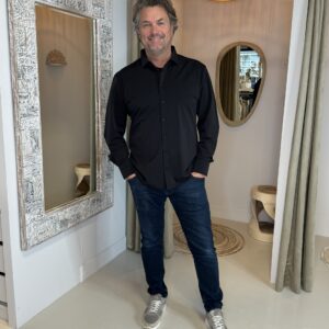 Mi Piace Travelstof Overhemd 202010 Zwart Voor HEREN