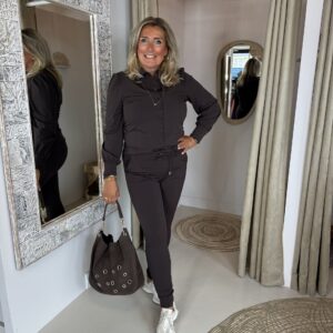 Mi Piace Dikkere Travelstof Broek Skinny 202134 – Espresso