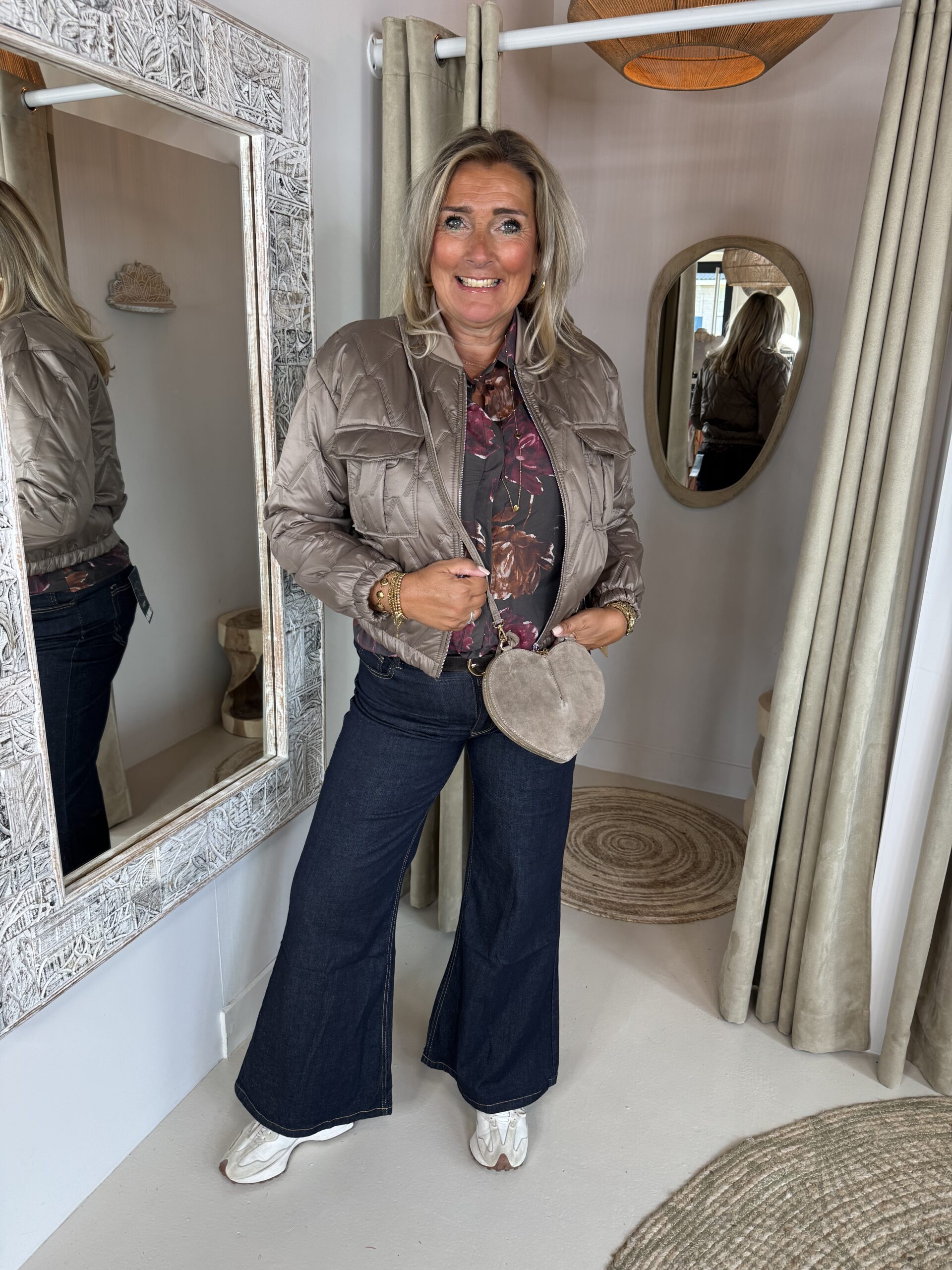 Suede tas Lamour Taupe - Afbeelding 2