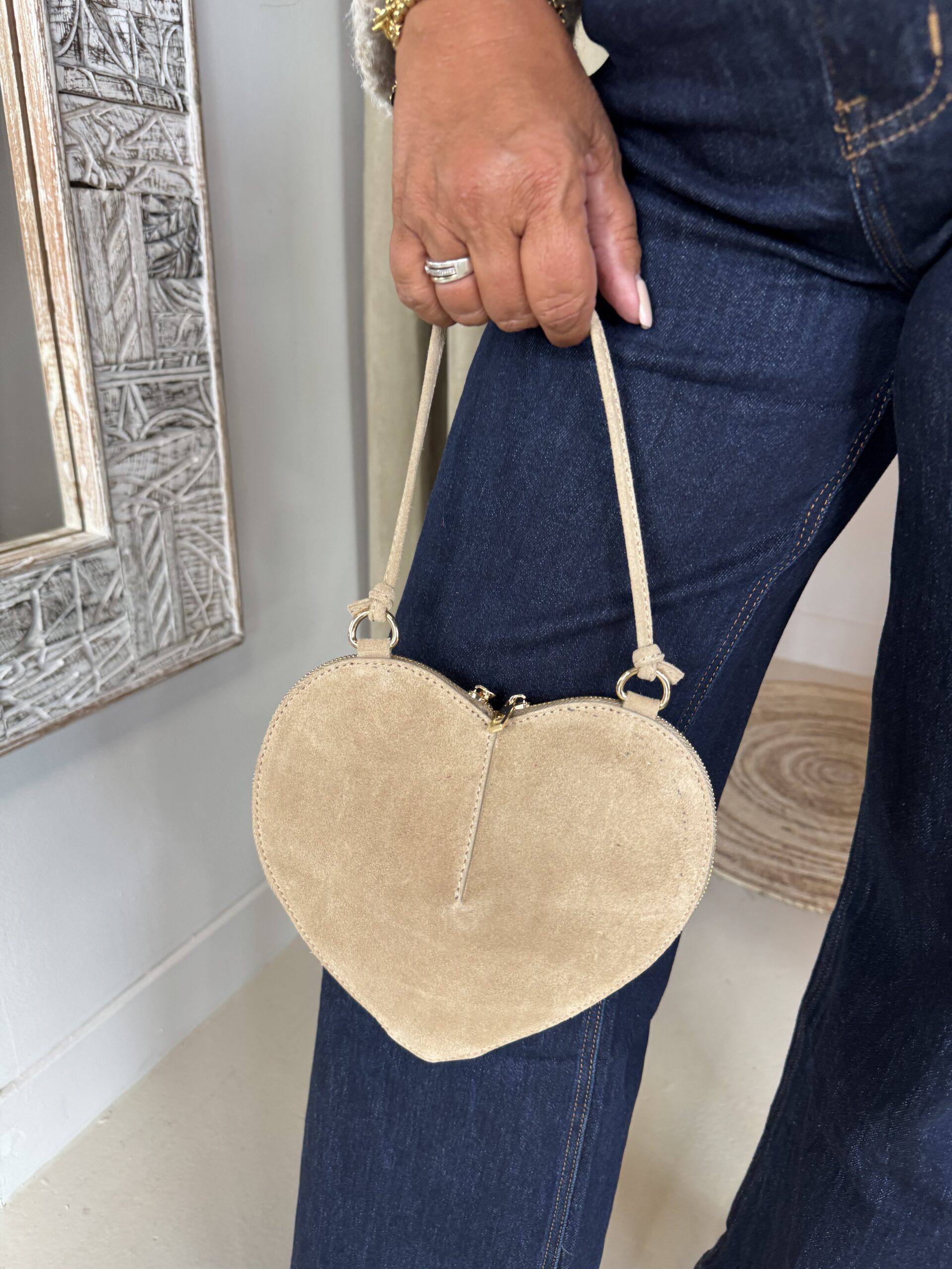 Suede tas Lamour Zand
