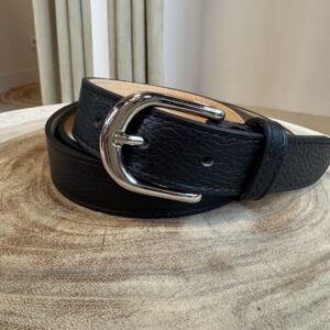 Alternative view of Leren Basis Riem Zwart Zilver