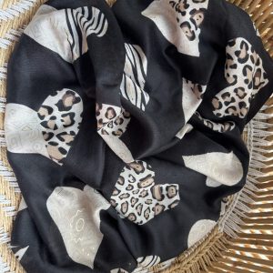 Alternative view of Sjaal Hartjes 09329 Zwart