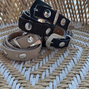 Alternative view of Leren Riem Met Studs Yves Zand