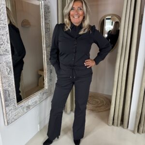 Mi Piace Travelstof Broek 202089 Broek Straight Zwart