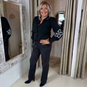 Triple Nine Blouse 5924 Flower Zwart