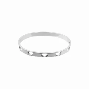 Alternative view of Armband Bangle Hearts Stainless Steel Zilver