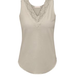 Triple Nine Travelstof Top Lace 6913 Beige via villaggio
