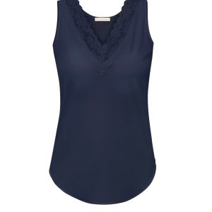 Triple Nine Travelstof Top Lace 6913 Donker Blauw via villaggio