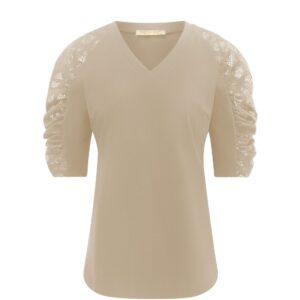 Triple Nine Travelstof Top 6949 Beige via villaggio