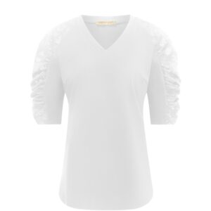 Triple Nine Travelstof Top 6949 Off-White via villaggio