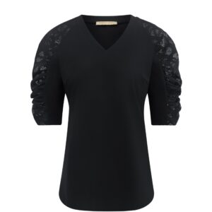 Triple Nine Travelstof Top 6949 Zwart Via villaggio