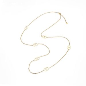 Lange Ketting Rondjes 16523 Goud RVS