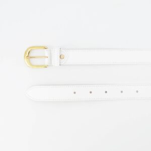 Alternative view of Leren Basis Riem Wit Goud