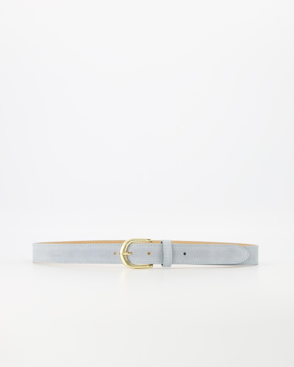 Suede Basis Riem Licht Blauw Goud - Afbeelding 5