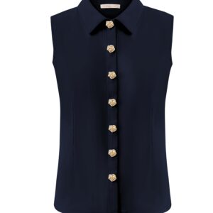 Alternative view of Triple Nine Travelstof Blouse Mouwloos 5932 Donker Blauw