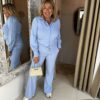 Mi Piace Travelstof Blouse 202037 Lavender Blue via villaggio
