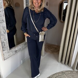 Mi Piace Travelstof Blouse 202776 Donker Blauw