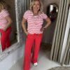 Mi Piace Travelstof Shirt 202080 Rood Stripe