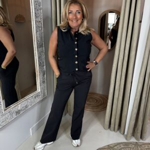 Triple Nine Travelstof Wikkel Blouse 5932 Zwart