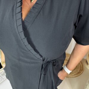 Alternative view of Triple Nine Travelstof Wikkel Blouse 6946 Zwart