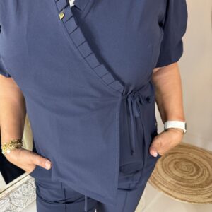 Alternative view of Triple Nine Travelstof Wikkel Blouse 6946 Donker Blauw