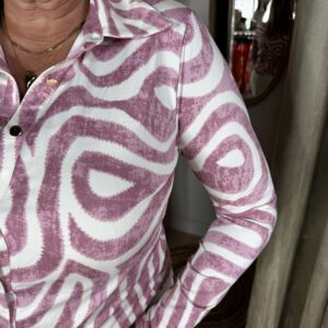 Alternative view of Zachte Travelstof Blouse Swan 9502 Roze Print