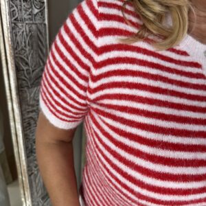 Alternative view of Streep Vestje 26079 Korte Mouw Roze Rood