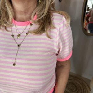 Alternative view of Sweater Streep Q1170 Roze Zand