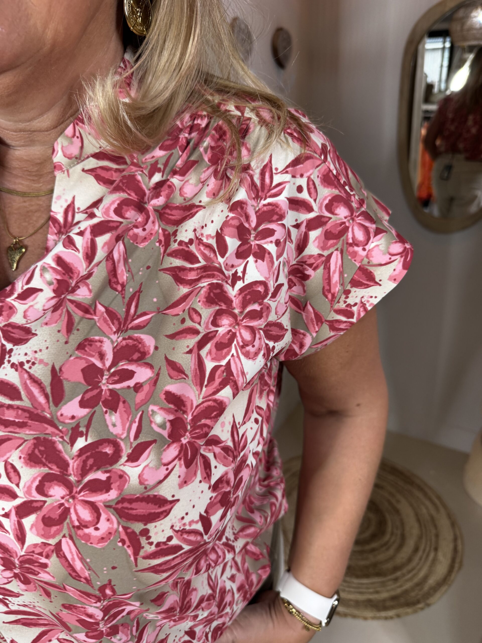 G-Maxx Travelstof Top Devon Sand Pretty Pink - Afbeelding 4