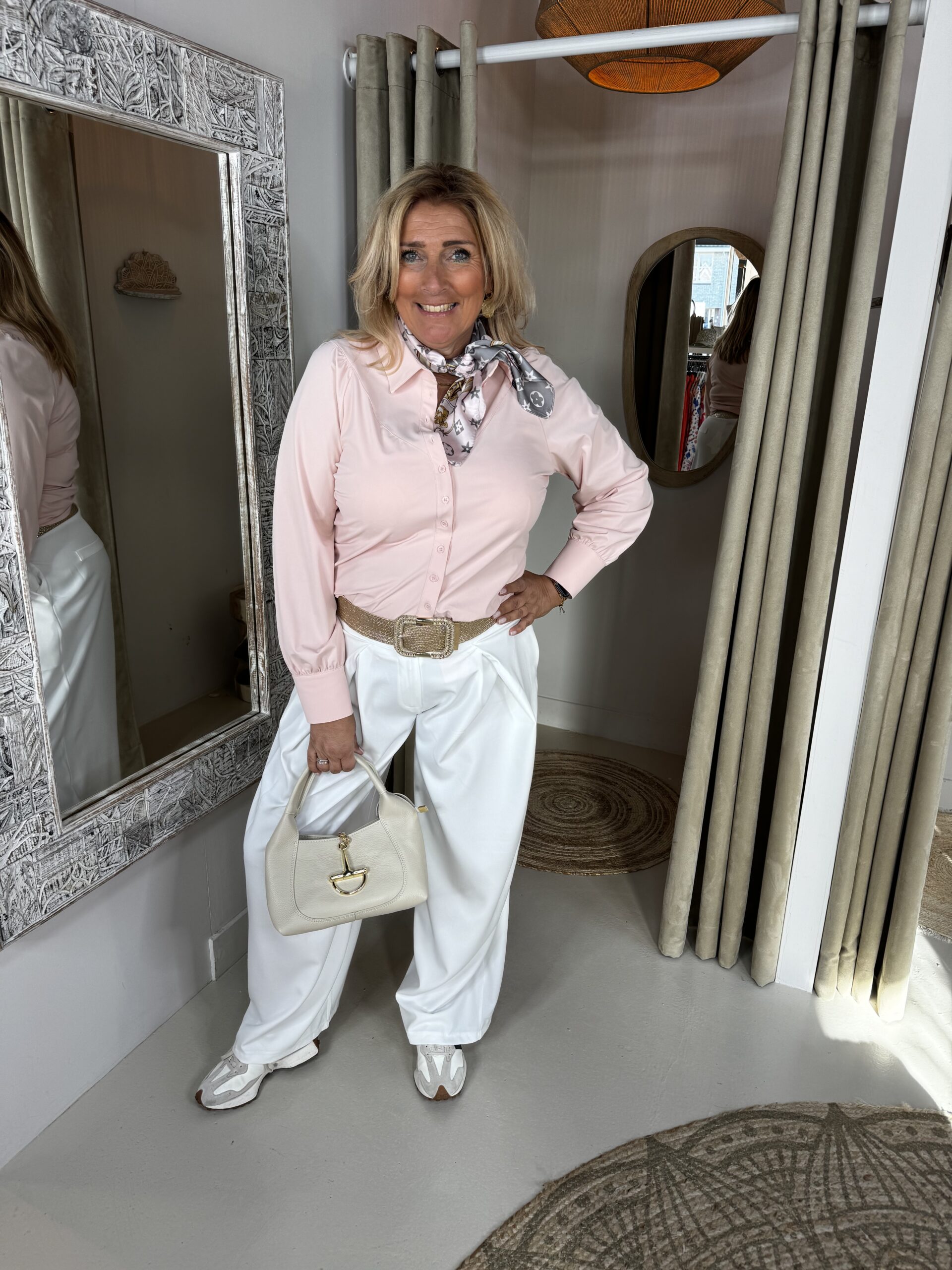 Plooi Pantalon 18557 Jayda Off-White - Afbeelding 2