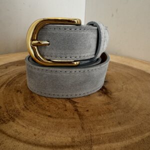 Suede Basis Riem Licht Blauw Goud