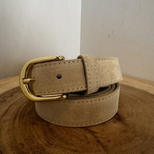 Suede Basis Riem Zand Goud