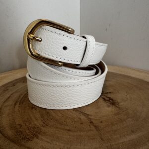 Leren Basis Riem Wit Goud