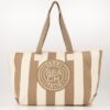 Gestreepte Strandtas Capri Camel via villaggio