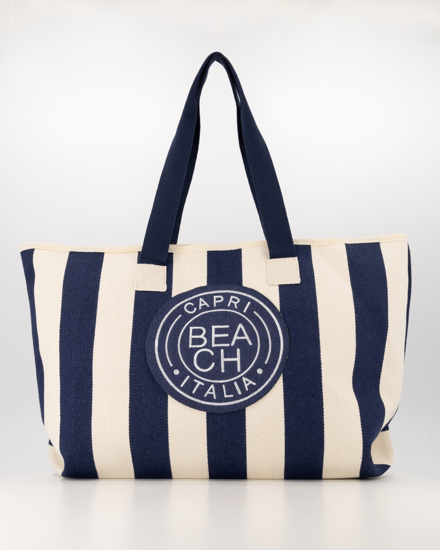 Gestreepte Strandtas Capri Blauw via villaggio