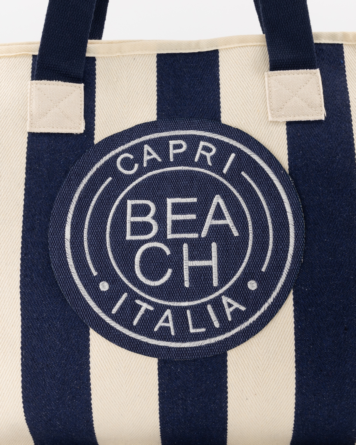 Gestreepte Strandtas Capri Blauw - Afbeelding 2