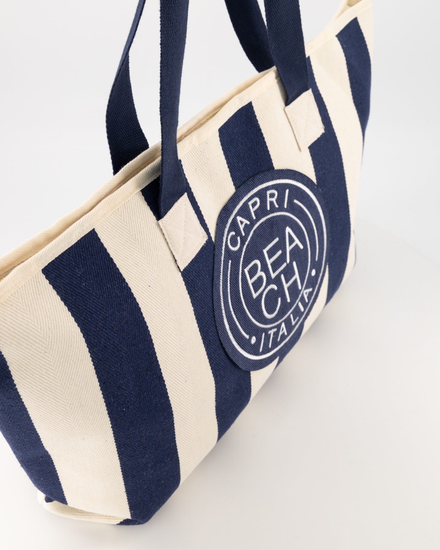 Gestreepte Strandtas Capri Blauw - Afbeelding 3