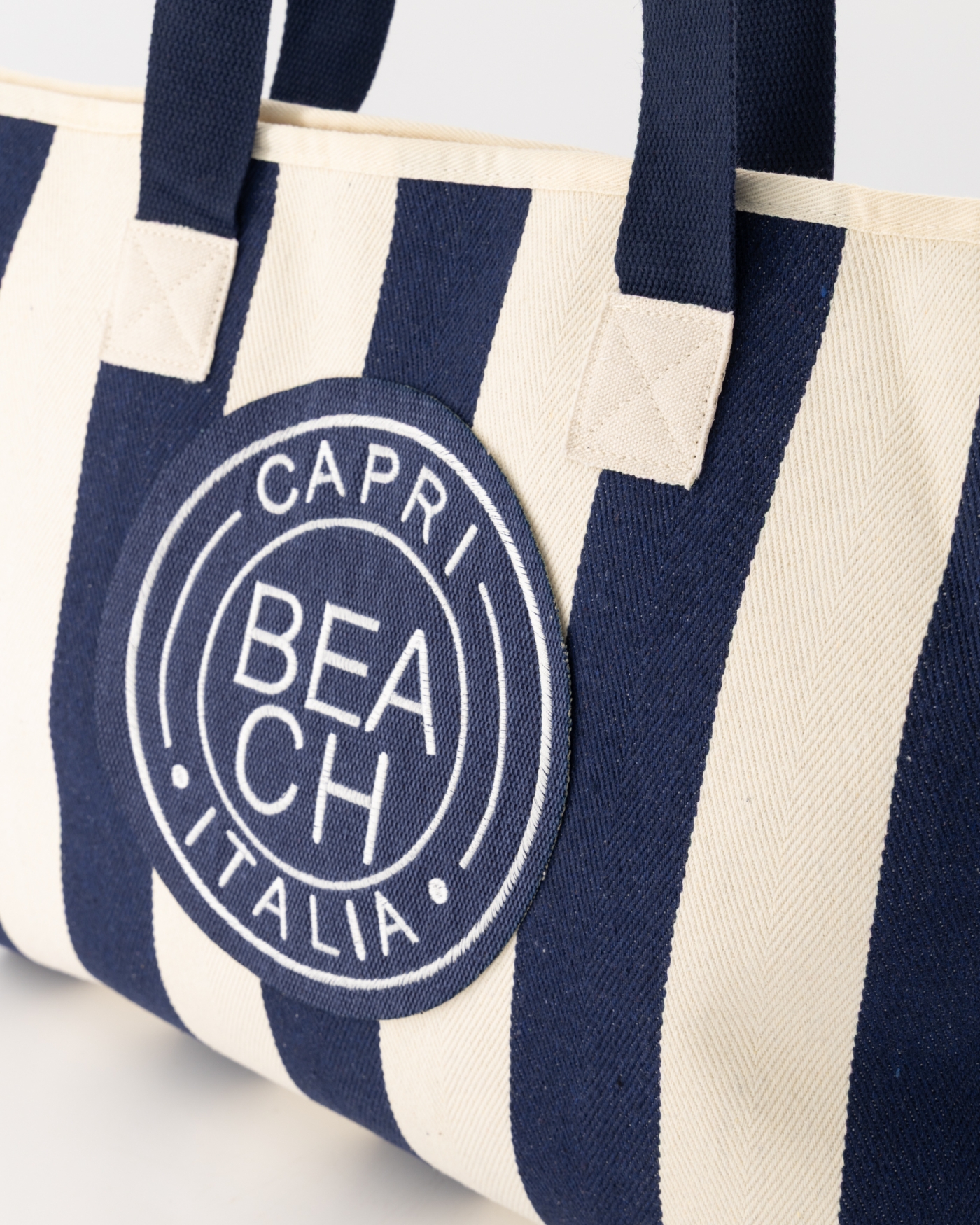 Gestreepte Strandtas Capri Blauw - Afbeelding 5
