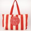 Gestreepte Strandtas Capri Rood