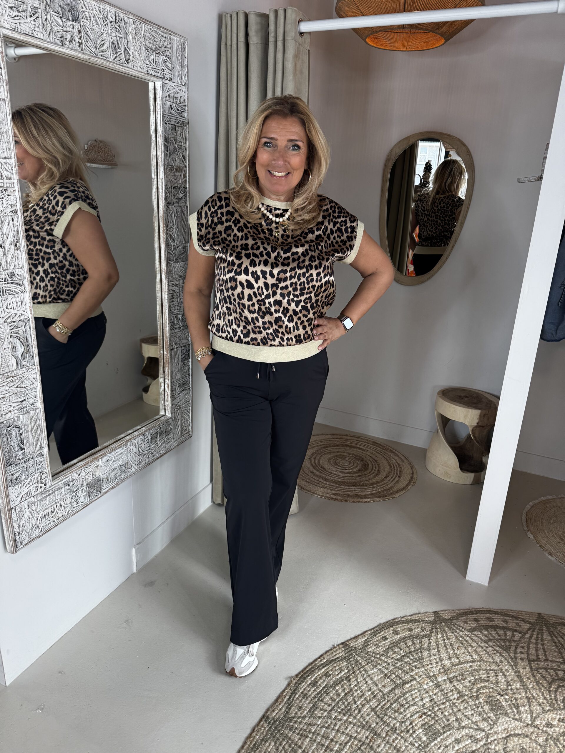 Glans Top 6324 Gaia Leopard Print