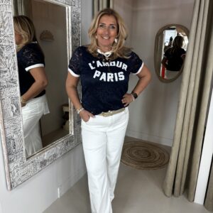 Kanten Top L´Amour Donker Blauw