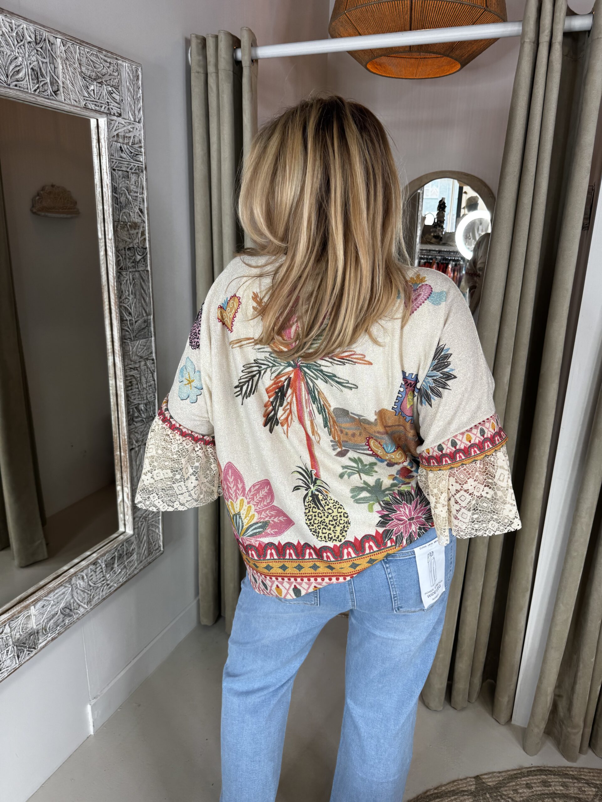 Oversized Top Sunny 2967 Kanten Mouw Papagayo - Afbeelding 4